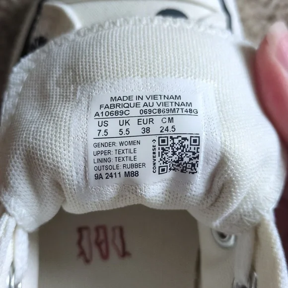 Converse Women's' All Star Lift White and Black Polka Dot Sneakers - Picture 5 of 6